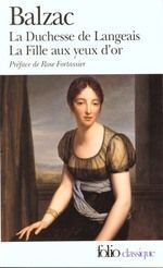 LA DUCHESSE DE LANGEAIS LA FILLE AUX YEAUX D'OR